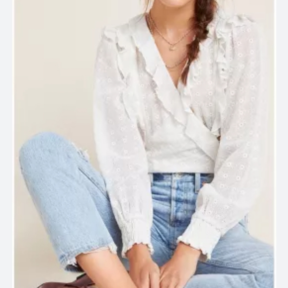 NWT Anthropologie Maeve Laila Ruffled Blouse